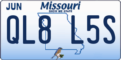 MO license plate QL8L5S