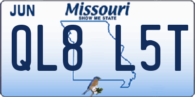 MO license plate QL8L5T