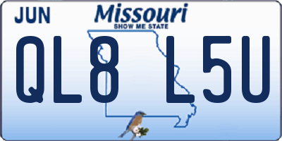 MO license plate QL8L5U