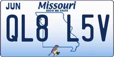 MO license plate QL8L5V