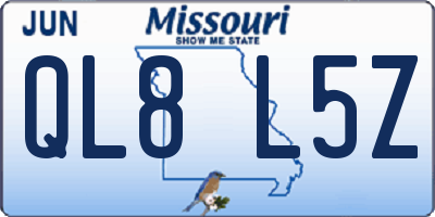 MO license plate QL8L5Z