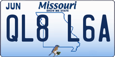MO license plate QL8L6A