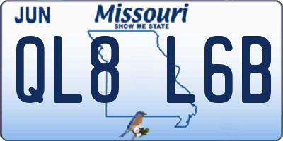 MO license plate QL8L6B