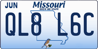 MO license plate QL8L6C
