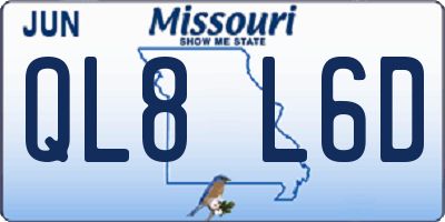 MO license plate QL8L6D