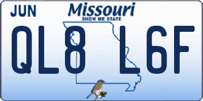MO license plate QL8L6F