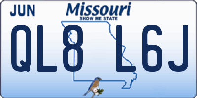MO license plate QL8L6J