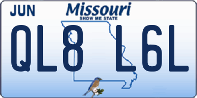 MO license plate QL8L6L