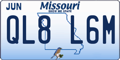 MO license plate QL8L6M