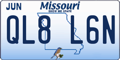 MO license plate QL8L6N