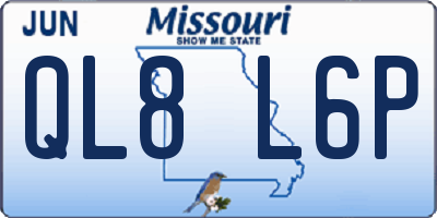 MO license plate QL8L6P