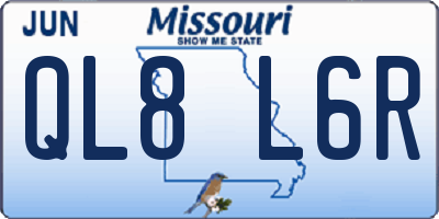 MO license plate QL8L6R