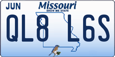 MO license plate QL8L6S