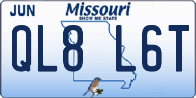 MO license plate QL8L6T