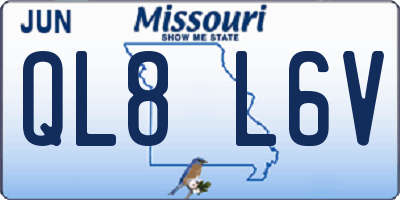 MO license plate QL8L6V