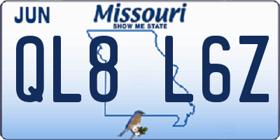 MO license plate QL8L6Z