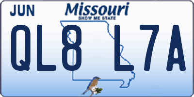 MO license plate QL8L7A