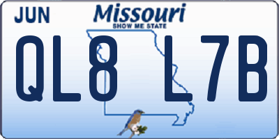 MO license plate QL8L7B