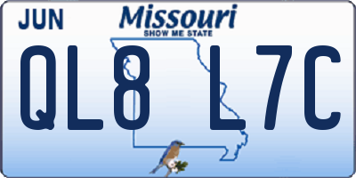 MO license plate QL8L7C