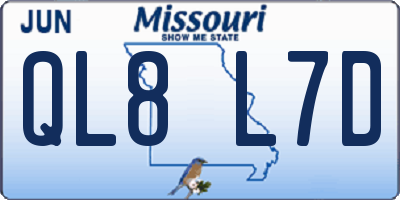 MO license plate QL8L7D
