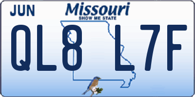 MO license plate QL8L7F