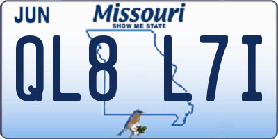 MO license plate QL8L7I