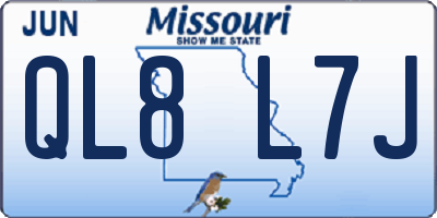 MO license plate QL8L7J