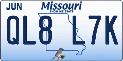 MO license plate QL8L7K
