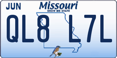 MO license plate QL8L7L