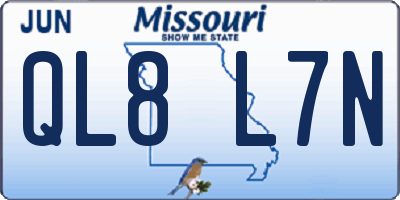 MO license plate QL8L7N