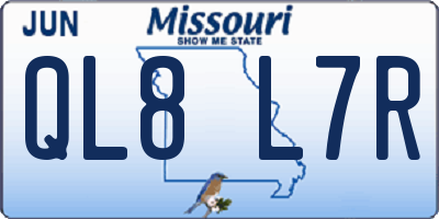 MO license plate QL8L7R