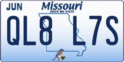 MO license plate QL8L7S