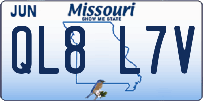 MO license plate QL8L7V