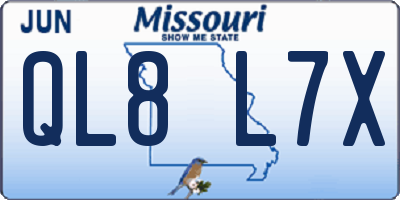 MO license plate QL8L7X