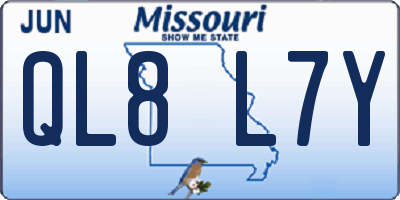 MO license plate QL8L7Y
