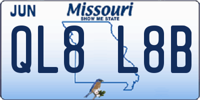 MO license plate QL8L8B