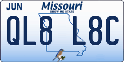 MO license plate QL8L8C