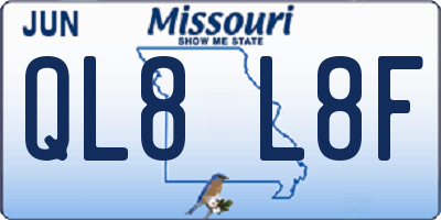 MO license plate QL8L8F