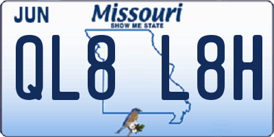 MO license plate QL8L8H