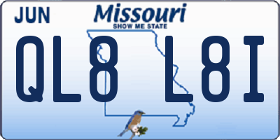 MO license plate QL8L8I