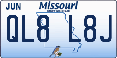 MO license plate QL8L8J