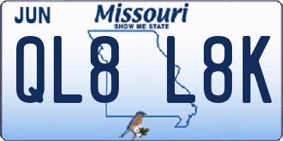 MO license plate QL8L8K