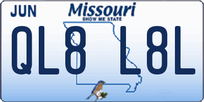 MO license plate QL8L8L