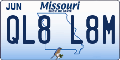 MO license plate QL8L8M