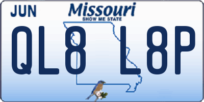 MO license plate QL8L8P
