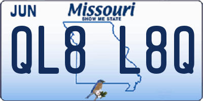 MO license plate QL8L8Q