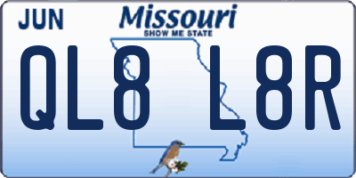 MO license plate QL8L8R