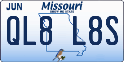 MO license plate QL8L8S