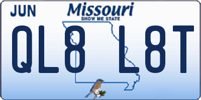 MO license plate QL8L8T