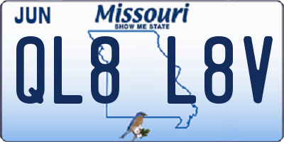 MO license plate QL8L8V
